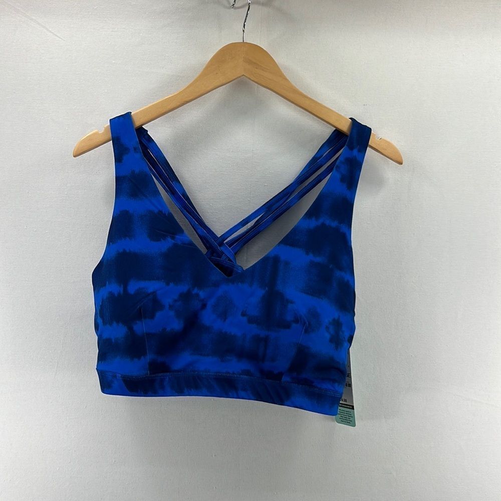Ideology Blue Tie-Dye Sports Bra